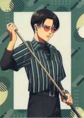 [중고] 클리어 파일 리바이 아커만 A3 오리지널 클리어 파일 (레트로 스타일 패션 ver.) [진격의 거인×ROUND1] 볼링 스코어 등록 캠페인 경품