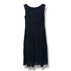 Aveniretoile COUTURE アベニールエトワール フラワーレース スカラップ 원피스 ノースリーブ 定価105600円 ドレス コットン 日本製 レディース サイズ32 ネイビー ゴーゴー古着久喜倉庫店 23 No.K2845