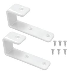 二段ベッド用はしごフック 鉄製PVCコーティング 交換・補修用ブラケット2個セットネジ付き [ホワイト]