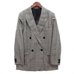 コントワーデコトニエ COMPTOIR DES COTONNIERS ウール グレンチェック ダブルブレスト ジャケット グレー 7 3WJA025W04 美品