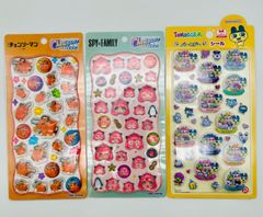 스티커 3종 세트 다마고치 생일 씰 [SPY×FAMILY] Cherigem Sticker 아냐·포저·극장판[체인소맨 레제편] 포치타(받아 온다) 체리젬 스티커 우루츄루 푹 빠져
