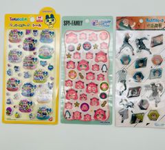 스티커 3종 세트 다마고치 생일 씰 [SPY×FAMILY] Cherigem Sticker [주술회전] 제3기 [사멸회계] 츄루푸쿠시루1