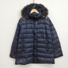 BALMAIN バルマン ダウンコート ブルーフォックスファー ダウンジャケット フード 着脱可 軽量 ネイビー L I397