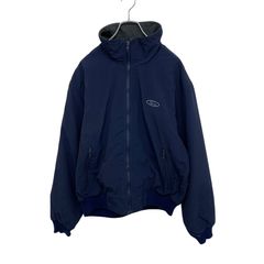 Eddie Bauer 80～90s 黒タグ Ford フォード 企業ロゴ刺繡 裏地フリース ウォームアップジャケット Warm-Up S-7715