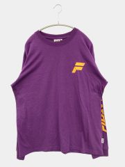 FILA フィラ Tシャツ/カットソー L パープル 前面プリント ブランドロゴ ミドル丈 長袖 クルーネック(丸首) メンズ レディース