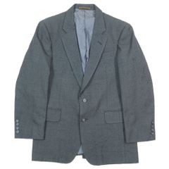 Calvin klein カルバンクライン ヴィンテージ ウール 総裏地 センターベント テーラードジャケット ブレザー 2B グレー メンズ 古着 中古 USED