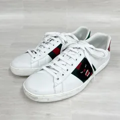 【中古】 GUCCI グッチ スニーカー ACE エース エンブロイダリー シェリーライン タイガー 457131 イタリア製 ホワイト 6C 25cm相当