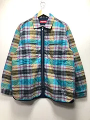 589061 SUPREME Quilted Flannel Zip Up Shirt Multi キルティング フランネル ジップ シャツ ジャケット M シュプリーム