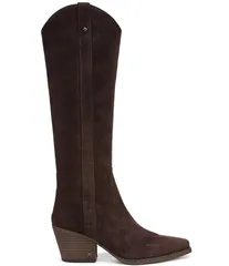 サムエデルマン レディース シューズ ブーツ・レインブーツ トール スエード ブーツ Sam Edelman Wyatt Suede Point Toe Tall Western Boots Cafe