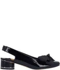 ジェイレニー レディース シューズ ヒール J Renee Lazule Patent Grosgrain Bow Sling Pumps Black ブラック