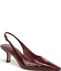 サムエデルマン レディース シューズ パンプス レザー Sam Edelman Bianka Patent Leather Pointed Toe Slingback Pumps French Mer