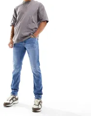 ジャック アンド ジョーンズ メンズ ボトムス デニムパンツ テーパードフィット ジーンズ Jack Jones glenn slim tapered fit jeans in mid blue wa