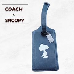 COACH×PEANUTS スヌーピー レザー ネームタグ カード入り ブラック 限定コラボ
