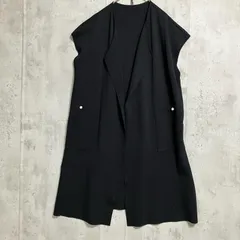 □  DAMA collection ダーマ・コレクション ベスト ロング フロントポケット スリット 19041-05541 2 黒 ◇■ レディース