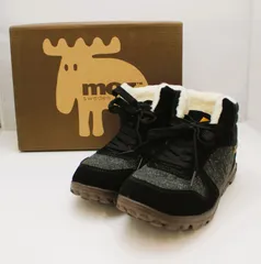 【moz モズ】 MZ-456 ブラック レディース ブーツ ボア 防寒 撥水 防滑 軽量 紐 冬 雪 スニーカー 靴