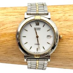 稼働　CITIZEN　シチズン　FORMA　フォルマ　腕時計　ソーラー　B810-H20843　Eco-Drive　エコドライブ　コンビカラー　デイト　ラウンド　ホワイト文字盤　ローマン　メタルバンド　シルバー　ゴールド　3針【bt4】
