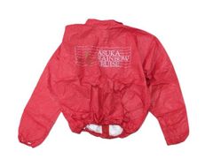 90s タイベック ペーパージャケット 飛鳥クルーズ 企業物 F 赤 レインボークルーズ 日本製 デュポン Tyvek ブルゾン カートコバーン ユーロ ヴィンテージ ギミック ライトアウター 古着 当時物 希少