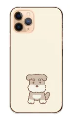 iPhone18_Pro ケース カバー アイフォン18プロ スマホケース ハードケース シュナウザー ミニチュアシュナウザー 犬 わんちゃん 韓国 可愛い かわいい おしゃれ ベージュ カラー04