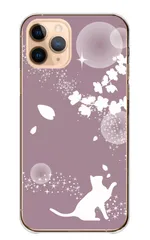 arrows Alpha2 F-51G ケース カバー アローズ アルファ2 スマホケース ハードケース 猫 ねこ 桜 サクラ さくら 花 春 綺麗 キレイ きれい グレージュ おしゃれ 可愛い カラー01