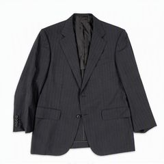 Burberry バーバリー ダークグレー ストライプ テーラード AB4 Ermenegildo Zegna風