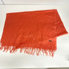 美品 PIERRE BALMAIN ピエールバルマン カシミヤ100% マフラー/ショール オレンジ系 イタリア製 MADE IN ITALY[OV00337]