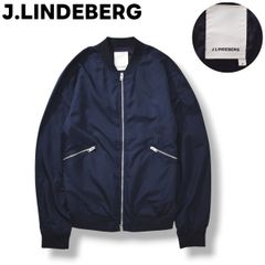 ジェイリンドバーグ J.LINDEBERG ライト ボンバー ジャケット ブルゾン ジップアップ S ネイビー x パープル デザイナー ゴルフ スポーツ カジュアル ウェア メンズ