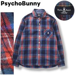 日本製 サイコバニー PsychoBunny 長袖 カッタウェイ ネルシャツ シングルポケット ラウンドヘム L チェック柄 マルチカラー スポーツ ゴルフ アメリカン カジュアル メンズ