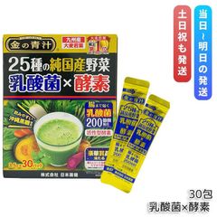 25種の純国産野菜 乳酸菌×酵素 30包 九州産 大麦若葉 賞味期限：2029年6月