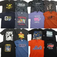 古着卸 まとめ売り プリント Tシャツ 16枚セット ( メンズ M ) ヘンリーネック プロチーム MLB 星条旗 メッツ 中古 古着 NG8544