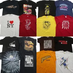 古着卸 まとめ売り プリント Tシャツ 16枚セット ( メンズ XL ) アニマル イーグル プロチーム NHL NBA レーシング 中古 古着 NG8546