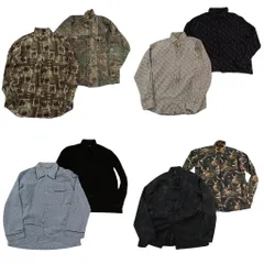 古着卸 まとめ売り 総柄 柄シャツ 長袖シャツ 8枚セット ( メンズ Ｍ ) チャイナシャツ カモ柄 中古 古着 NG8854