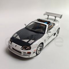 トヨタ スープラ A80 1/24スケール ダイキャスト製 ミニカー サウンド ライト機能付き 4ドア開閉可能 前輪連動ステアリング プルバックカー 合金モデルカー 子供おもちゃ 誕生日プレゼント ギフト コレクション インテリア ホワイト