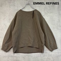 EMMEL REFINES エメルリファインズ ユナイテッドアローズ ダブルクロス ステッチ ブラウス 長袖 プルオーバー シャツ モカ ブラウン カーキ ボートネック ドロップショルダー きれいめ 上品 オフィス レディース ★ ■◇ ◇■