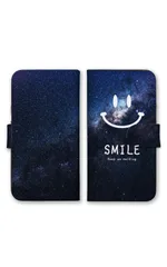 iPhone18 ProMAX ケース 手帳型 アイフォン18プロマックス スマホケース 携帯ケース 宇宙 宇宙柄 スマイル ニコちゃん 銀河 惑星 星 キラキラ おしゃれ かわいい 可愛い スマホカバー カラー04