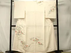 平和屋着物■訪問着　芝草花文　金彩　鬼しぼ縮緬　正絹　逸品　CABM1533ev