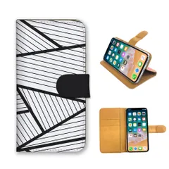 かんたんスマホ5 ケース 手帳型 簡単スマホ5 スマホケース 携帯ケース モノトーン ホワイト ブラック 白黒 星 ロック シンプル おしゃれ オシャレ ポッキリ スマホカバー カラー10