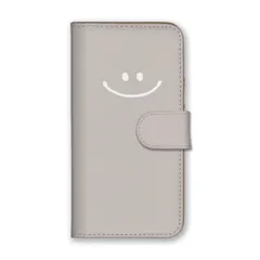 かんたんスマホ5 ケース 手帳型 簡単スマホ5 スマホケース 携帯ケース くすみカラー スマイル かわいい シンプル ニコちゃん 笑顔 ベージュ くすみピンク スマホカバー カラー10