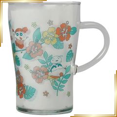 [신품] 크레용 신짱 내열 유리 머그컵 350ml 직경 약 8 × 12cm 두근 두근 어드벤처 상품 잡화 식기 일본제 꽃 핑크 CS42-815 0