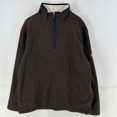 古着 オービス ORVIS ニット ハーフジップ 裏ボア トレーナー フリース M  ブラウン 無地 メンズ