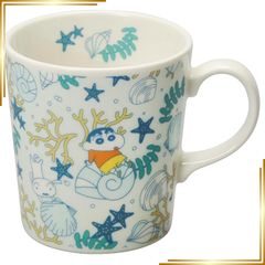[신품] 크레용 신짱 머그컵 300ml 직경 약 9 × 9cm 두근 두근 어드벤처 상품 잡화 식기 일본제 조개 블루 CS41-11 0