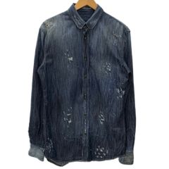 ディースクエアード DSQUARED2 12AW ダメージ 汚れ加工 デニム S71DL0536 長袖シャツ ブルー 50サイズ 201MT-6699