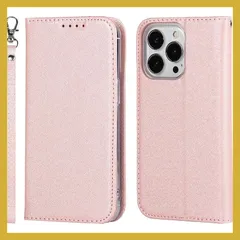 Elick iPhone 15 Pro Max 適用 ケース 手帳型 薄型 高級PUレザー アイフォン 15 プロ マックス ケース 手帳型 iPhone15 Pro Max カバー マグネット式 ベルトなし ストラップ付き カード収納 アイフォン15 プロ