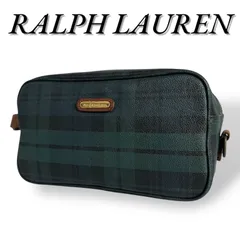 RALPH LAUREN　ジャンク品相当　450　マルチポーチ　サブバッグ　ネイビー　PVC　レザー