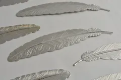 ビーズクラブ しおり リーフ 穴なし シルバー 4個 115mm 栞 手帳 本  ブックマーク ブックマーカー パーツ
