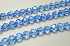 ガラスビーズ 64面カット クリアブルー 8mm 50粒 ビーズクラブ