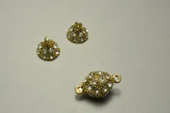 マグネット クラスプ 留め金 ラインストーン 楕円太 アンティークゴールド 5個 22mm ネックレス ブレスレット ビーズクラブ