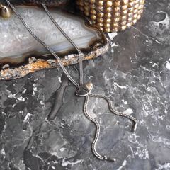 USA VINTAGE LOOP TIE LIKE DESIGN CHAIN ​​NECKLACE/미국 헌 옷 루프 타이풍 디자인 체인 목걸이