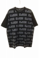 コムデギャルソン COMME des GARCONS HOMME 20AW ロゴ Tシャツ Mサイズ HF-T003 CdGH 総柄 半袖 ブラック 【ブランド古着ベクトル】【中古】●260723