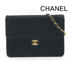 良品 CHANEL シャネル ココマーク マトラッセ スエード チェーン ショルダー バッグ ブラック プッシュロック レディース 鞄 y1000