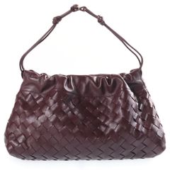 BOTTEGA VENETA (보테가베네타) 인트레챠토 더스트밧구 노테 체인 숄더백 보르도 레더 골드 쇠장식